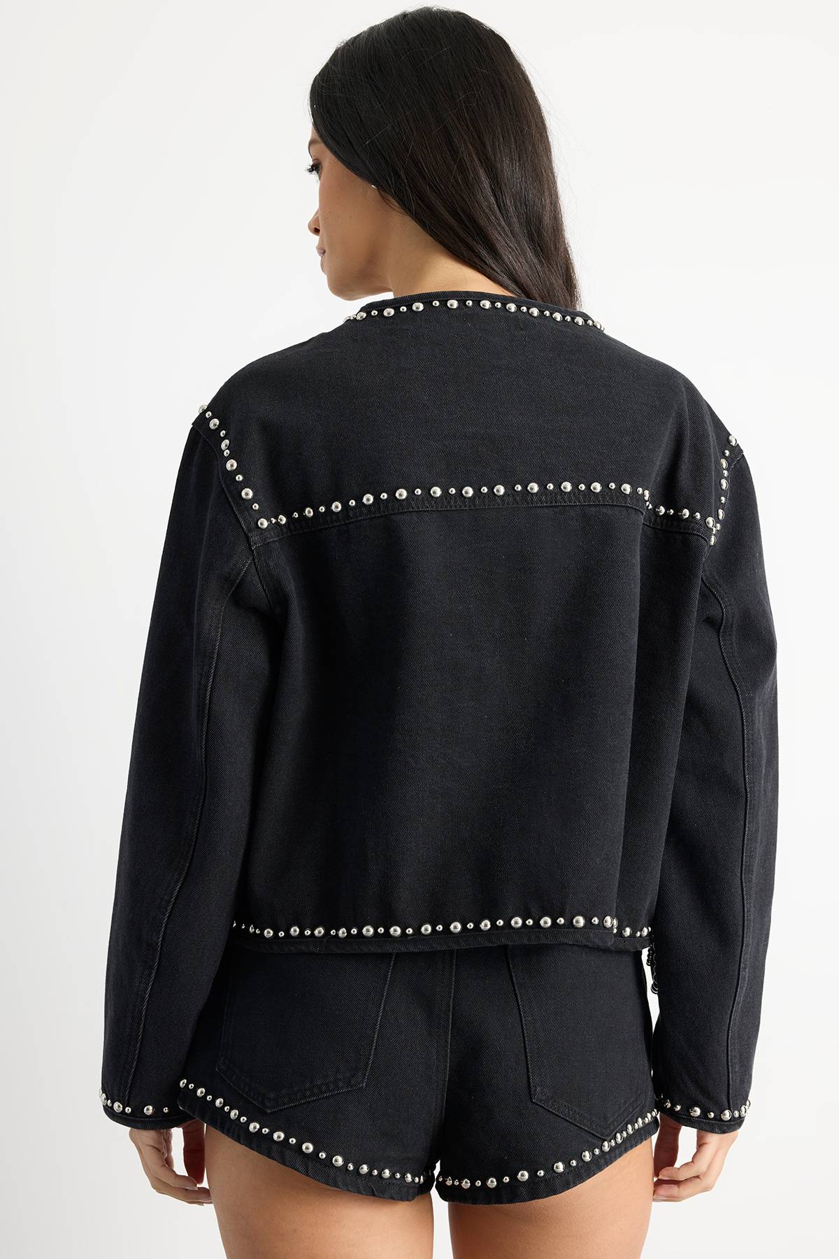 Warehouse Veste En Denim Ornée De Motifs Paisley