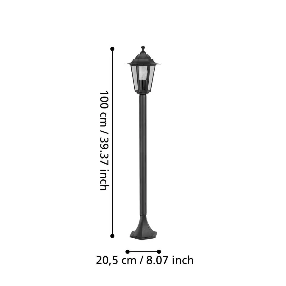 EGLO Laterna 4 Sokkellamp - Staande lamp - - E27 - 20.5 cm - Zwart