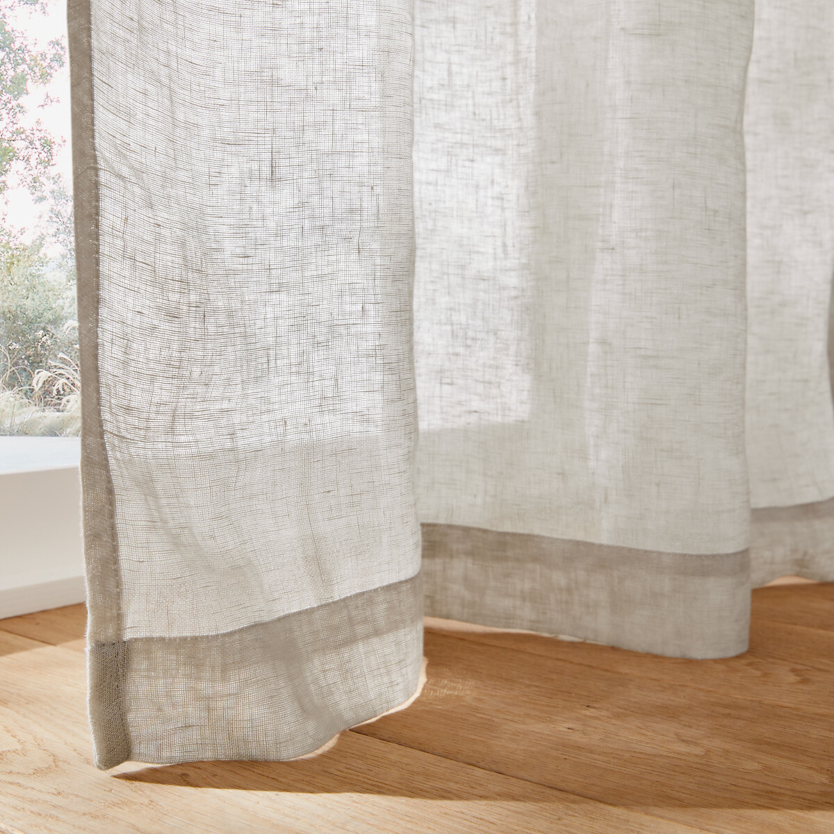 LA REDOUTE INTERIEURS<br>Cortina de linho com ilhós, Onega
