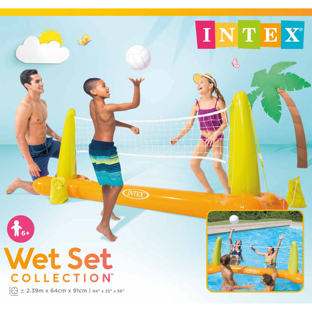 Jogo de vôlei inflável flutuante Intex 239x64x91 cm