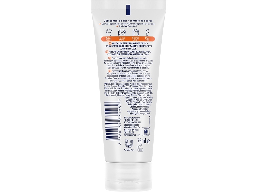 DESODORIZANTE CREME REXONA PARA TODO CORPO FRESH CITRUS 75ML