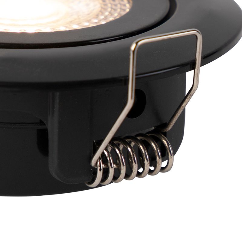 Set van 5 moderne inbouwspots zwart incl. LED 3-staps dimbaar - Mio