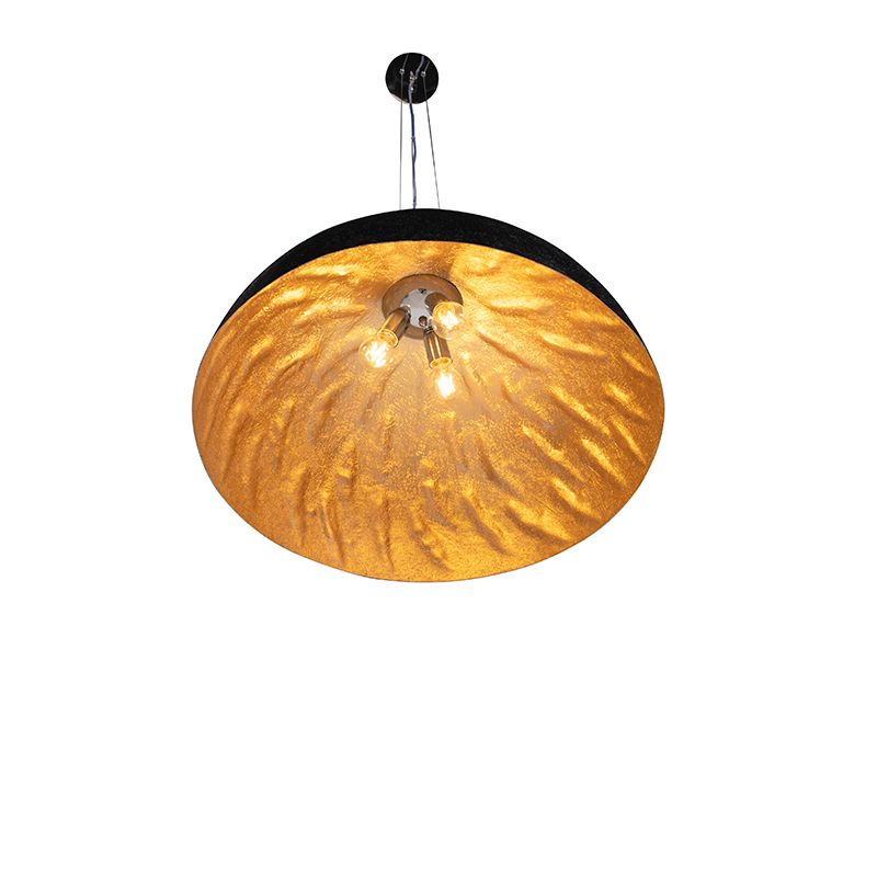 Industriële hanglamp zwart met goud 70 cm - Magna