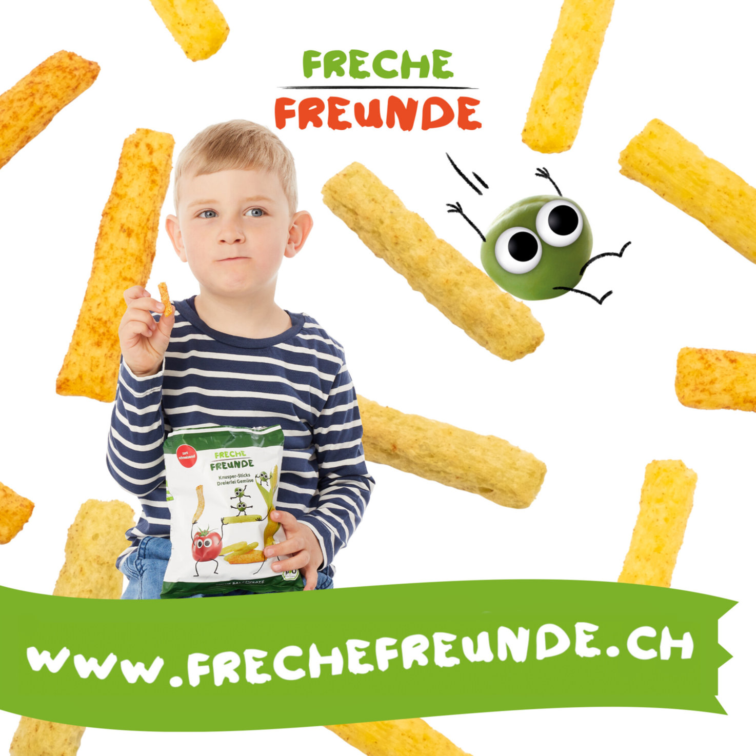 Freche Freunde Bio Knusper-Sticks Dreierlei Gemüse 12+ Monate