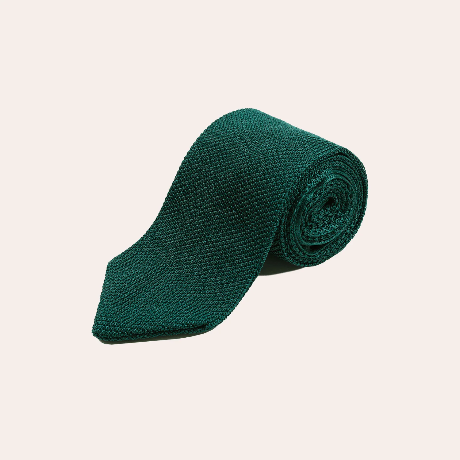 Forest green silk grenadine tie