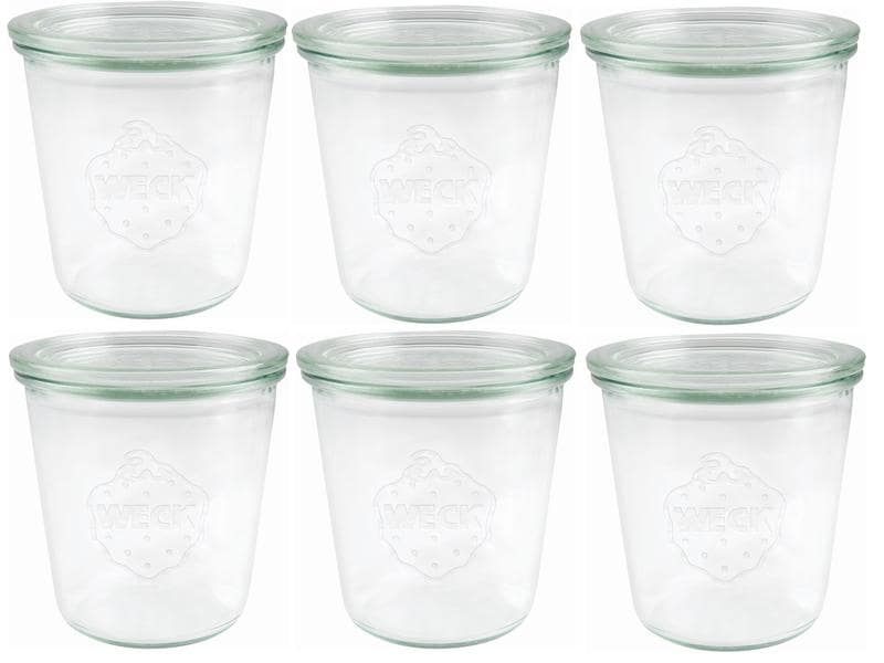 Weck Einmachglas 290 ml, 6 Stück Einmachgläser Set mit Deckel