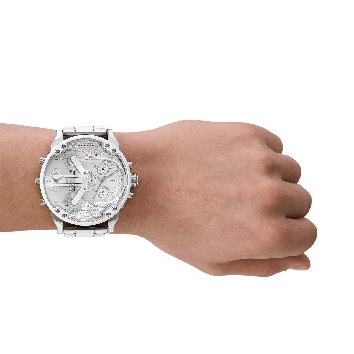 Montre DIESEL the daddies homme bracelet acier inoxydable gris clair