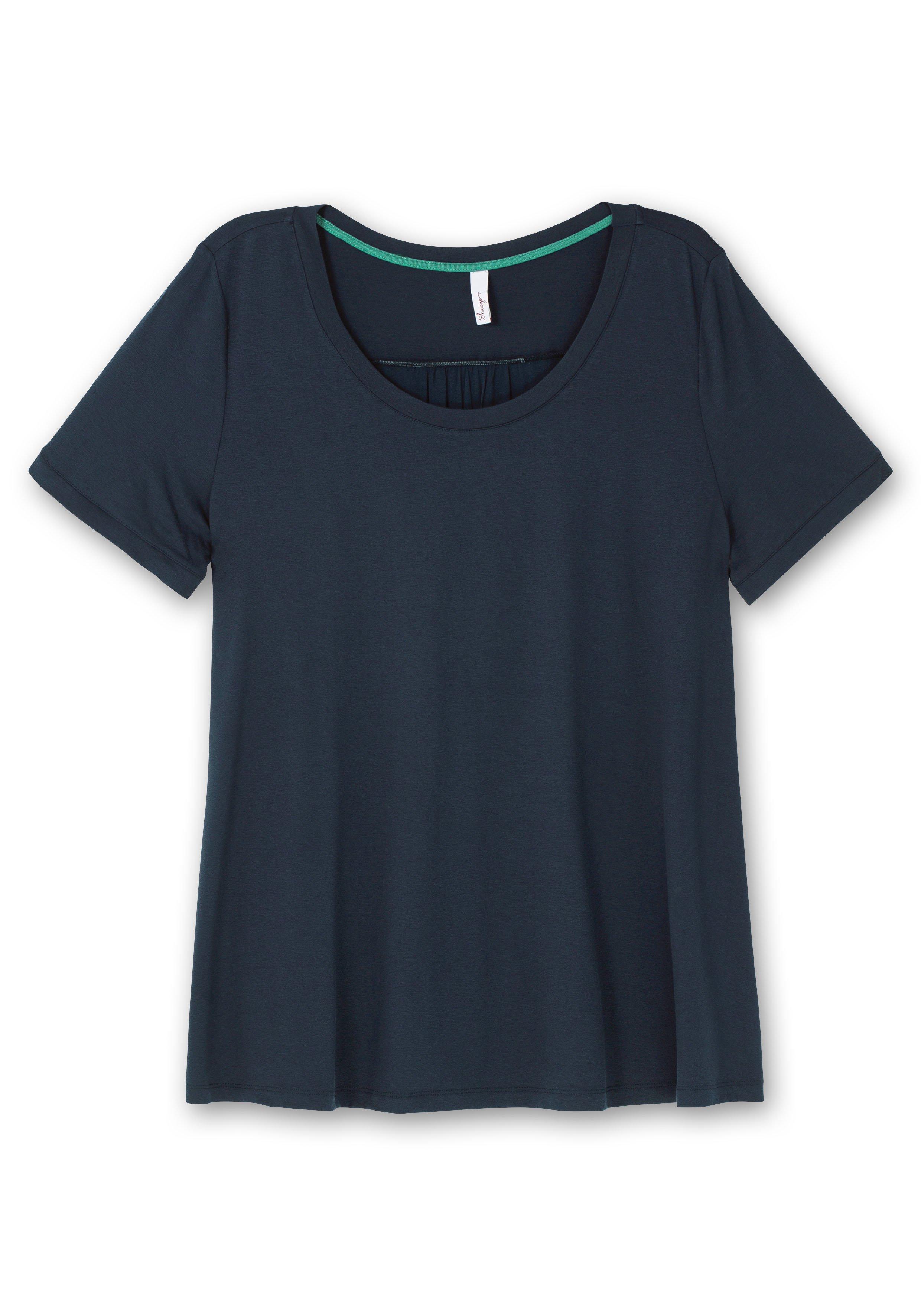 Longshirt in A-Linie, Rückenteil aus Blusenstoff