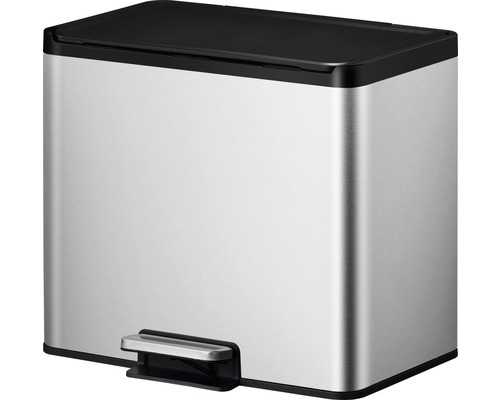 EKO EcoCasa III pedaalemmer, 2 compartimenten, 20 liter, 9 liter, zilver