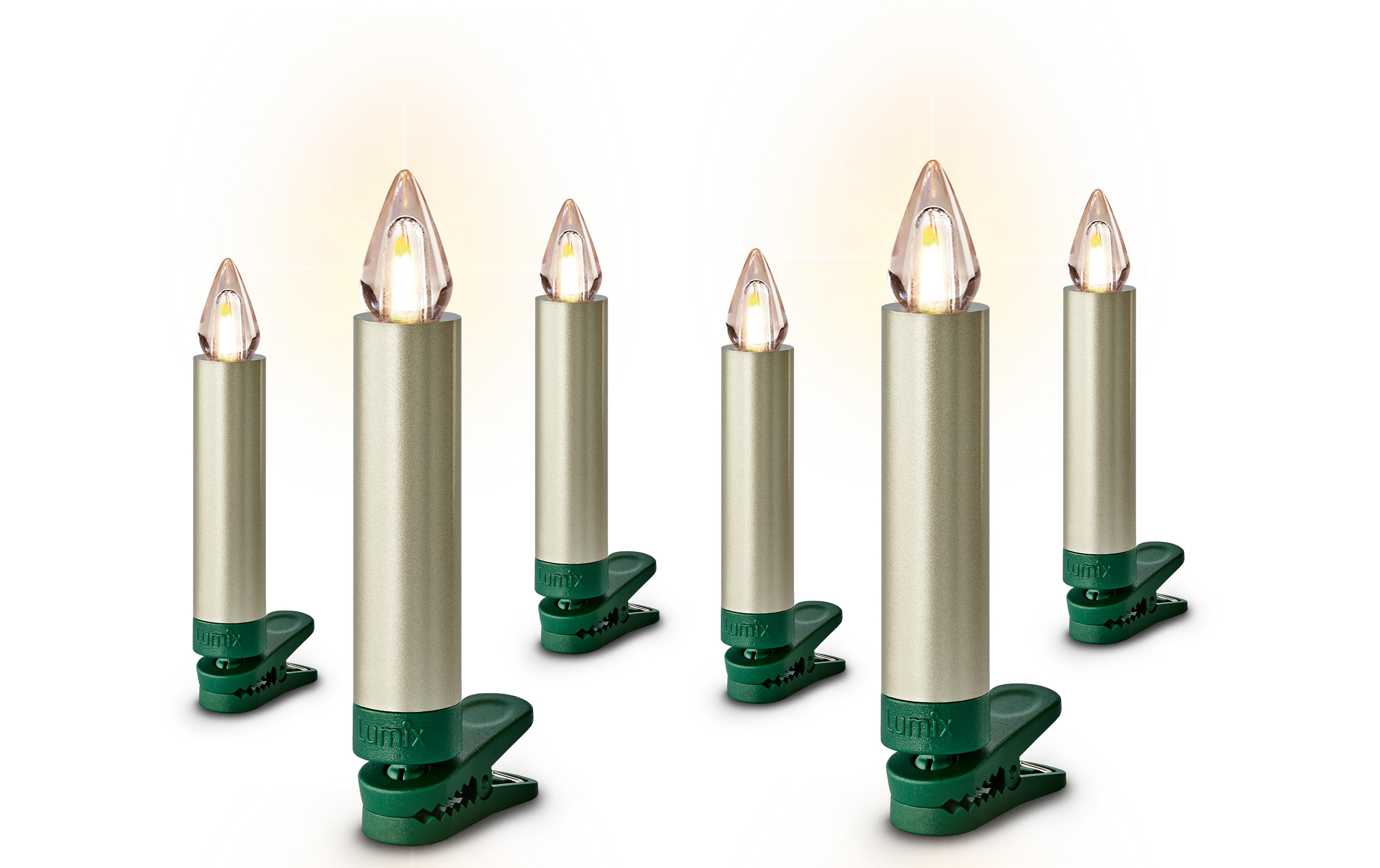 LED Baumkerze SuperLight Flame, Cashmere, 6er-SetErweiterungsset LED Christbaumkerze