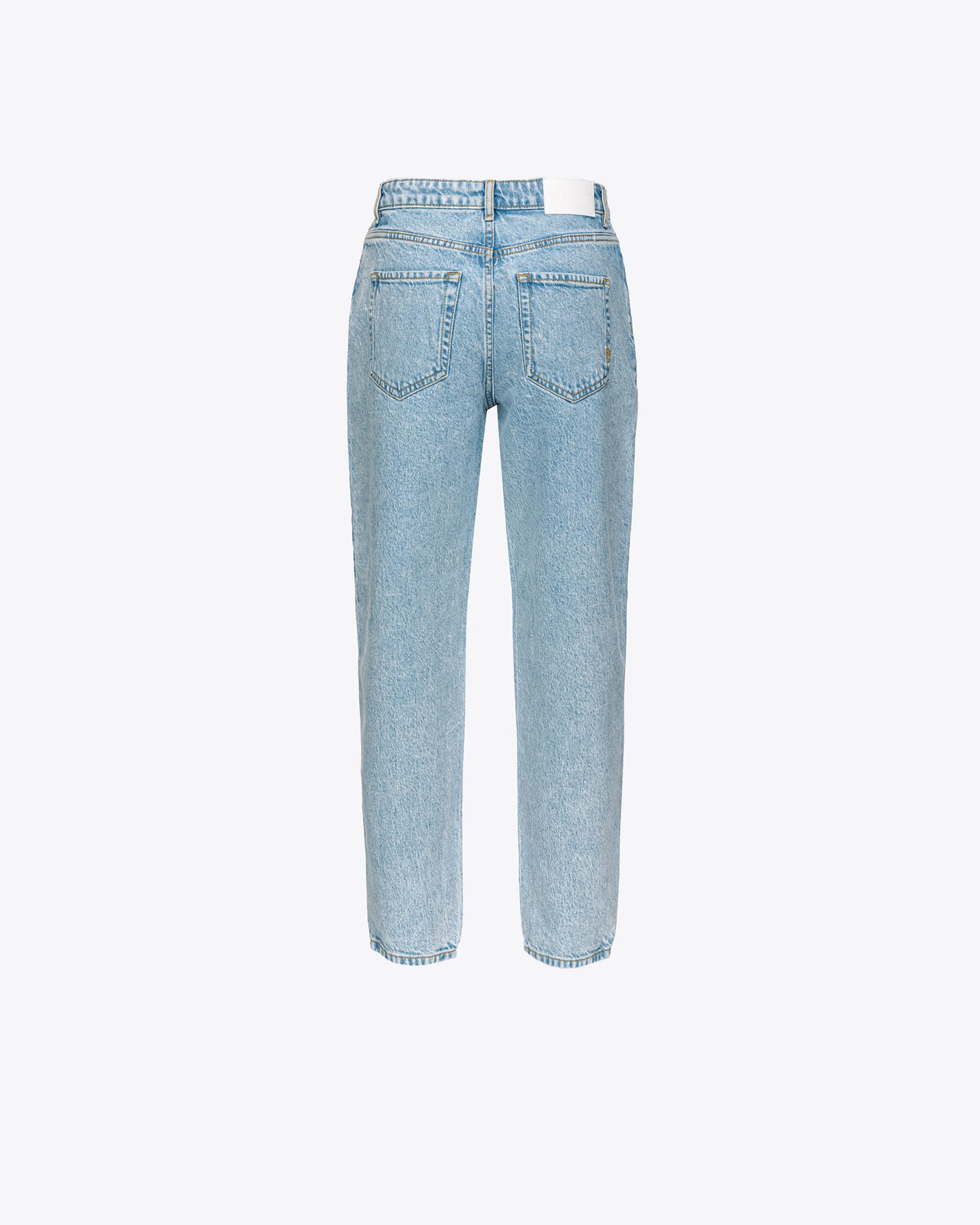 Jean mom fit bleu océan | Blanc