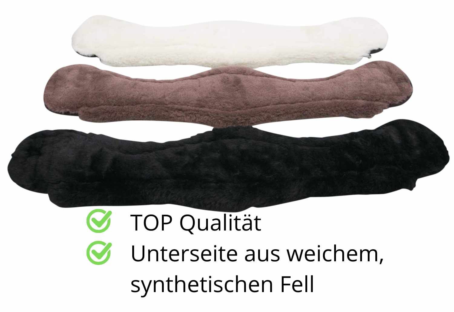 AMKA Kurzgurt Dressurgurt anatomischer Sattelgurt mit synth. Fell Mondgurt