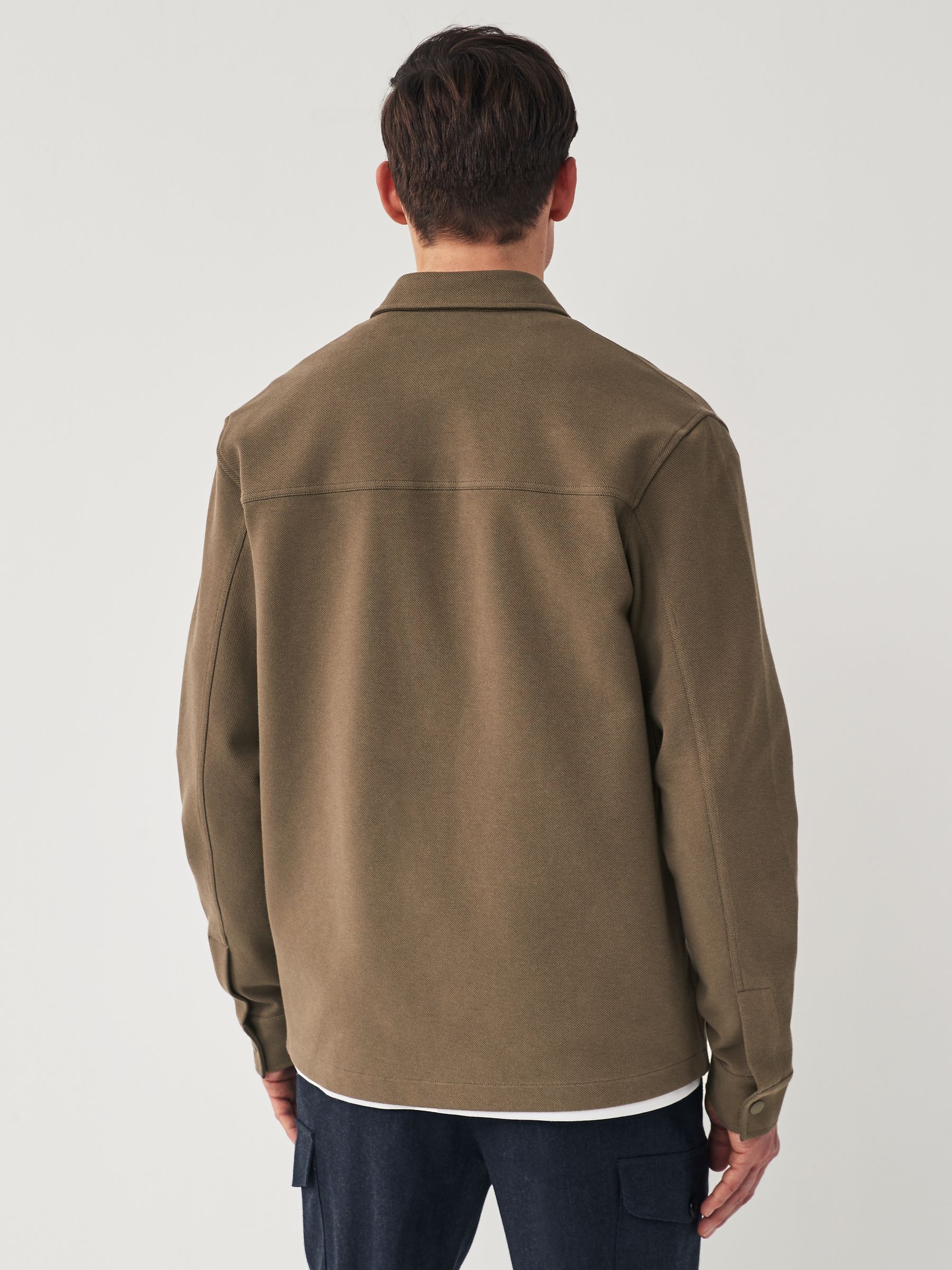 Bruin - Jersey keperstof Overshirt met drukknopen