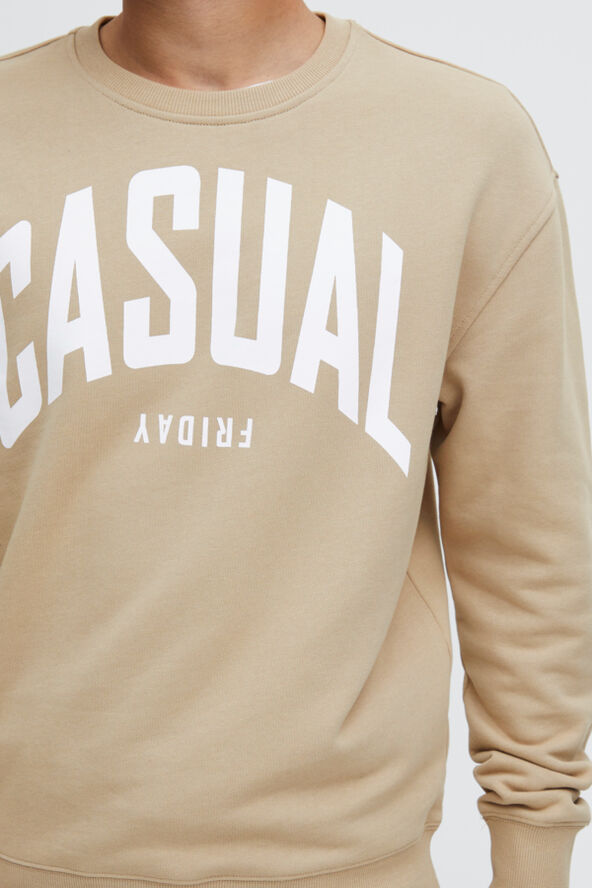 Casual Friday CFSAGE sweatshirt with large chest Silver mink