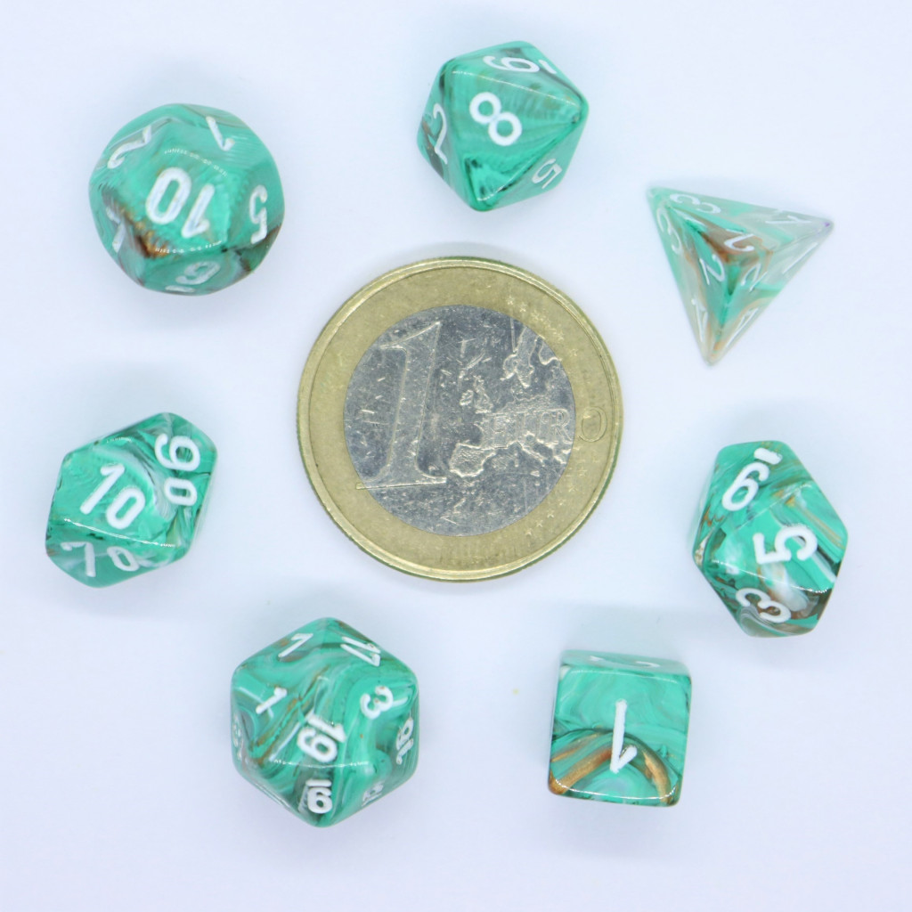Set de 7 Mini Dés JDR Chessex : Marble