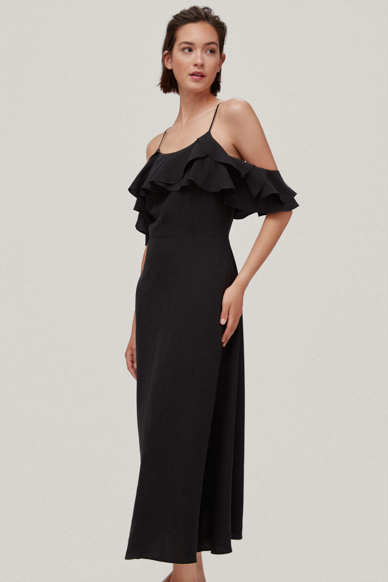 Vestido fluido voador - Preto