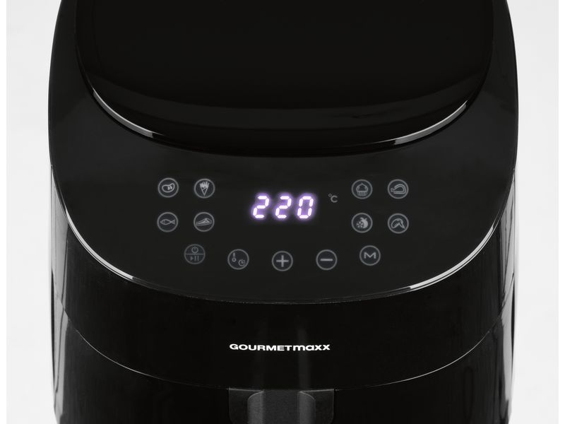 GOURMETmaxx Heissluft-Fritteuse Digital Schwarz Vielseitiges Kochgerät mit Heissluft