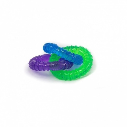 Brinquedo de mastigar Xtreme Three-Ring para cães, várias cores