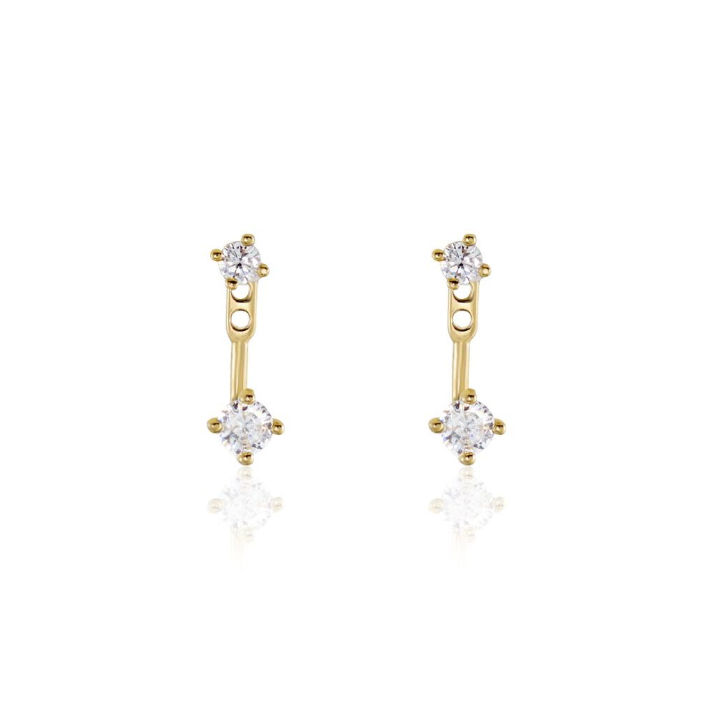 Bijoux D'oreilles Plaqué Or Dedale Oxydes De Zirconium