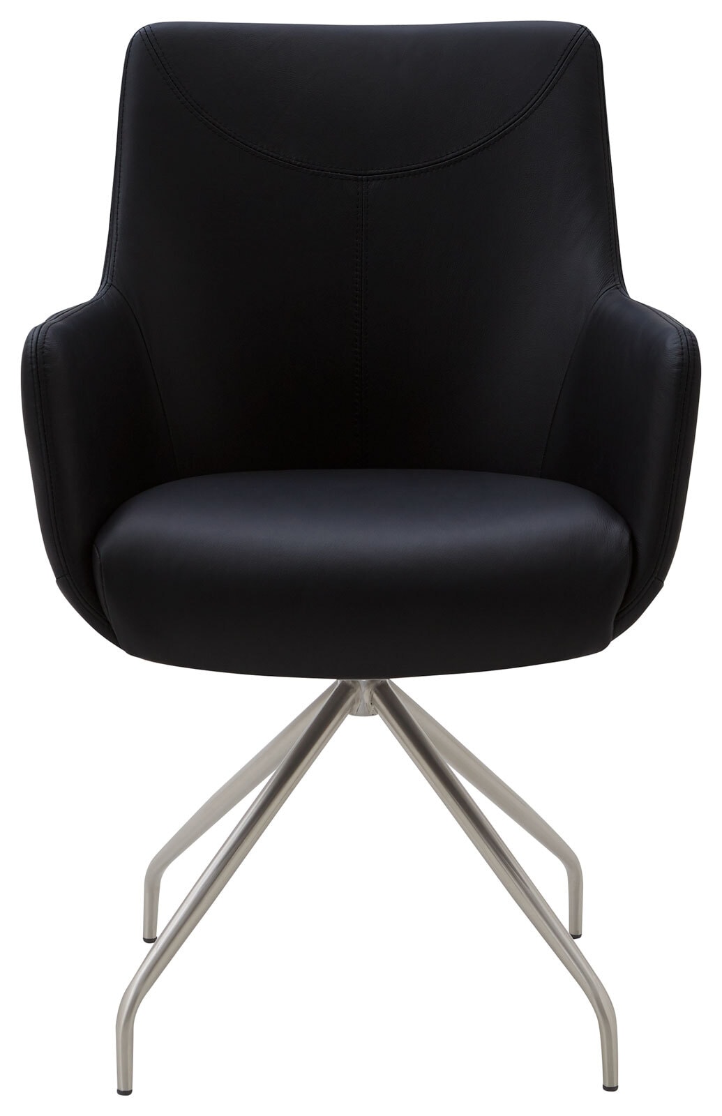 CASAVANTI Stuhl LEON Leder schwarz/silberfarbig