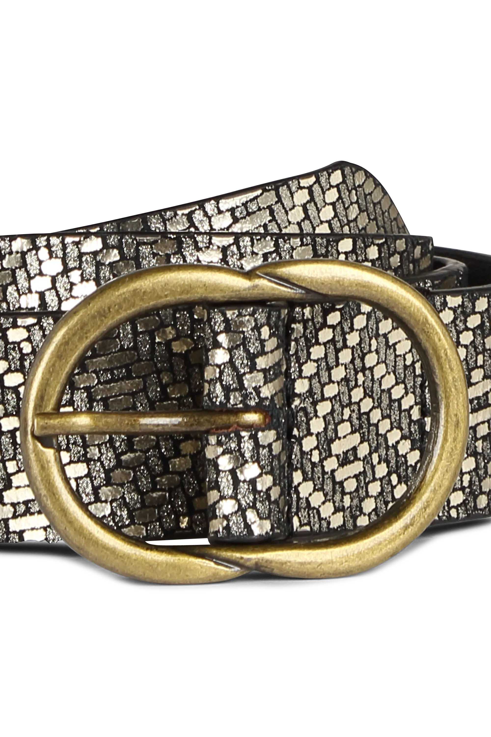 PIECES Ceinture Pclauro leather jeans belt FC Doré