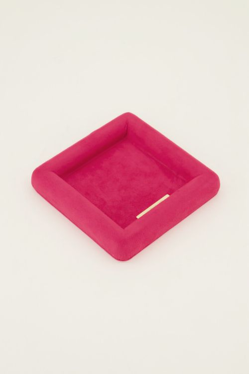Fuchsia velvet sieraden tray