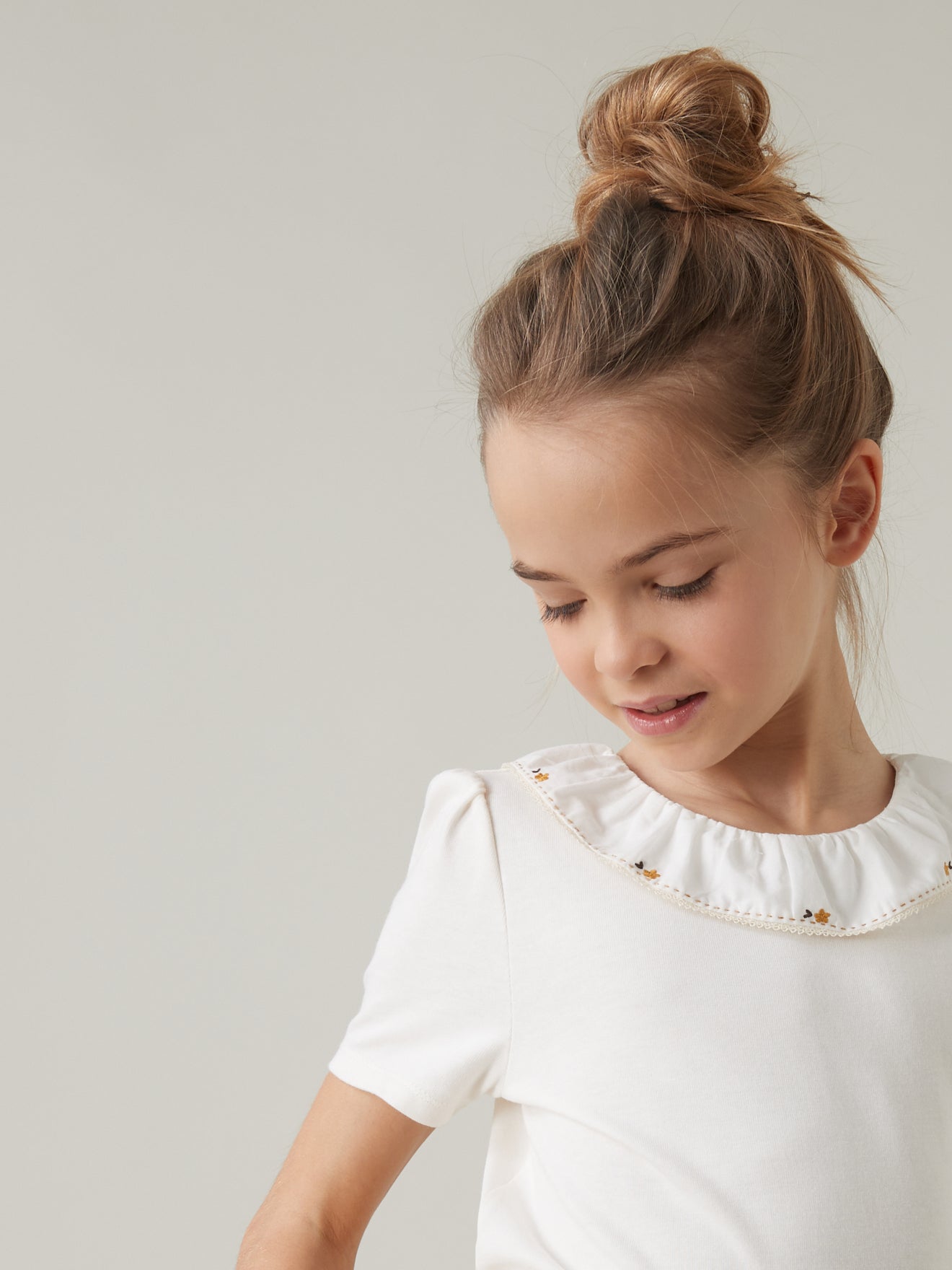 T-shirt brodé Fille - Coton bio