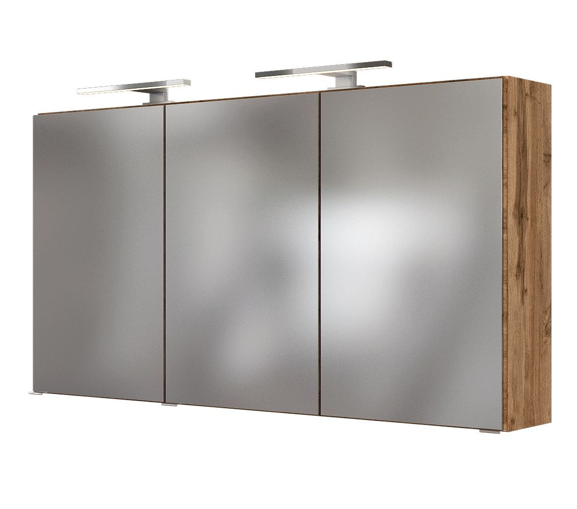 3D-Spiegelschrank LUCCA - Wotaneiche - 120 cm breit
