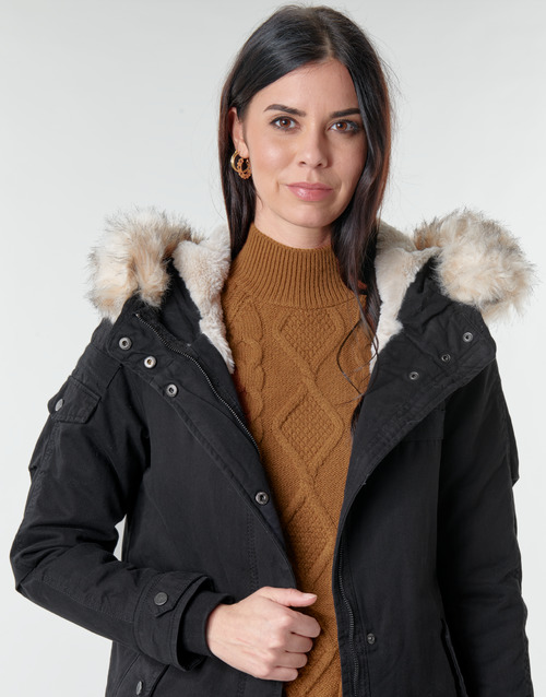 Only - ONLMAY FUR CANVAS PARKA  CC OTW - Noir