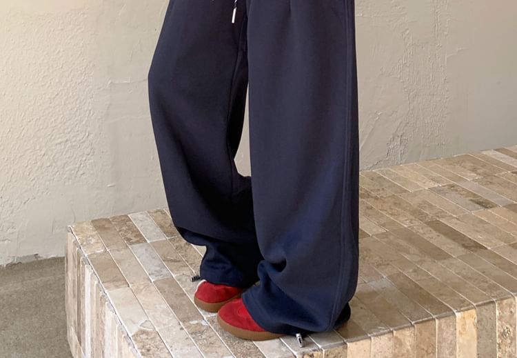 Chisan - Elastische taille nep-tweedelige wijde joggingbroek