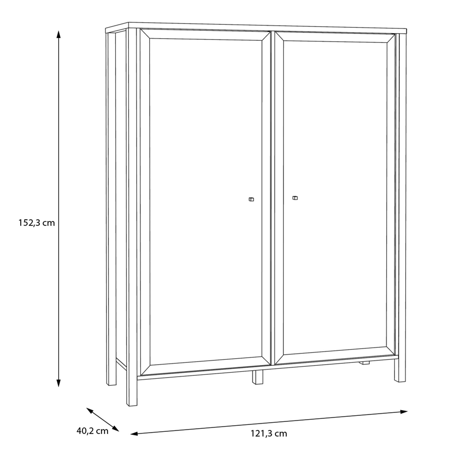 Highboardvitrine - Riveria Eiche - schwarz - mit 2 Glastüren