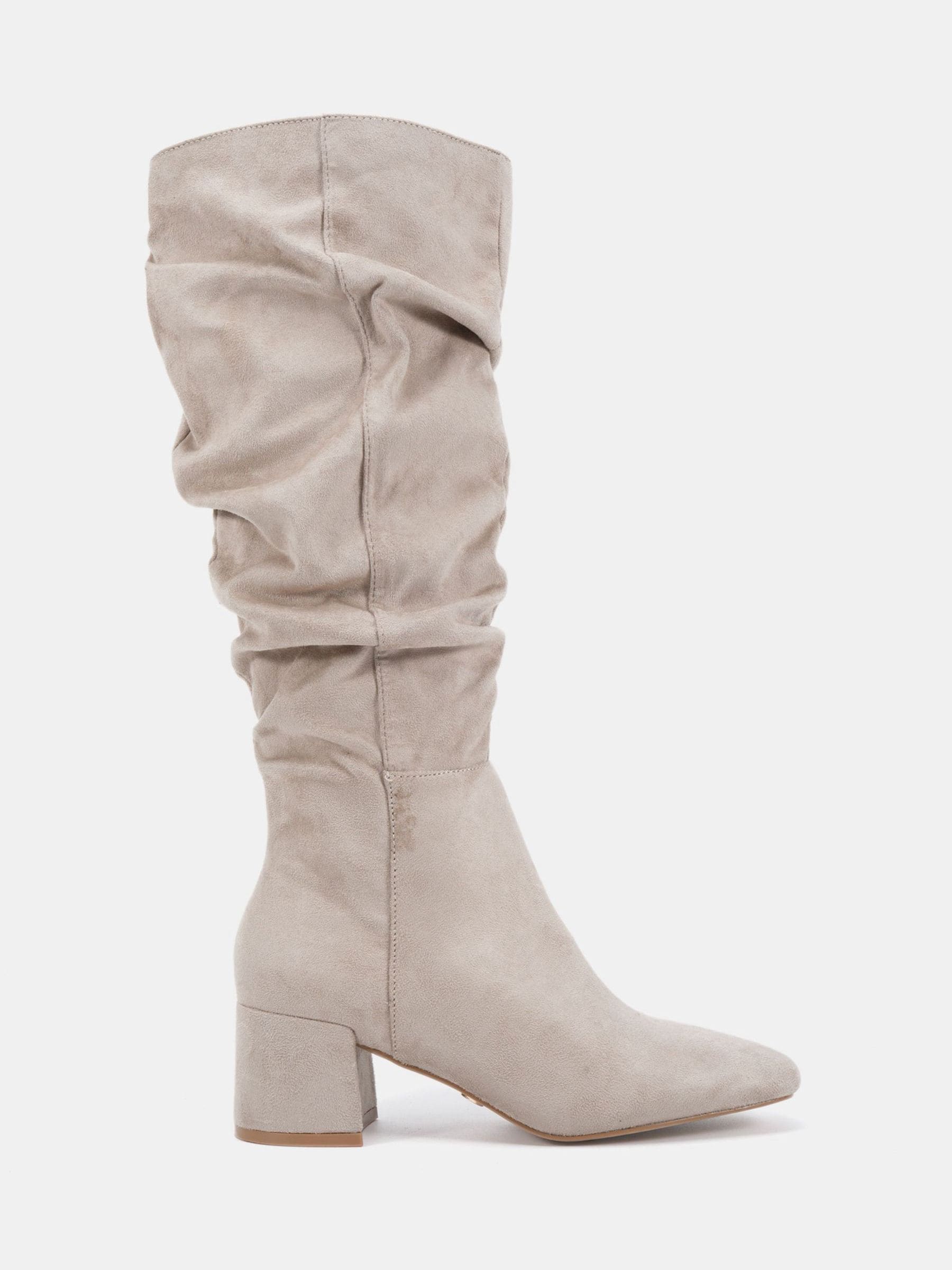 Natuurlijk - Novo GERI Block Heel Square Toe Ruched Knee Boot