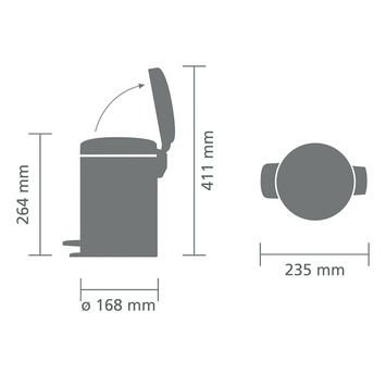 Brabantia NewIcon prullenbak 3 L Brilliant Steel