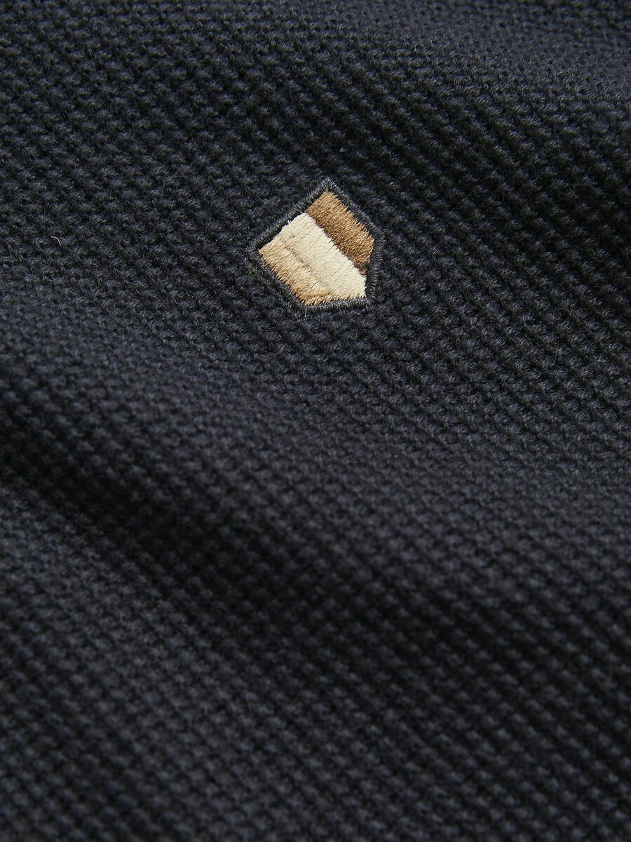 JACK & JONES<br>Suéter com gola marinheiro, meio zíper e botões