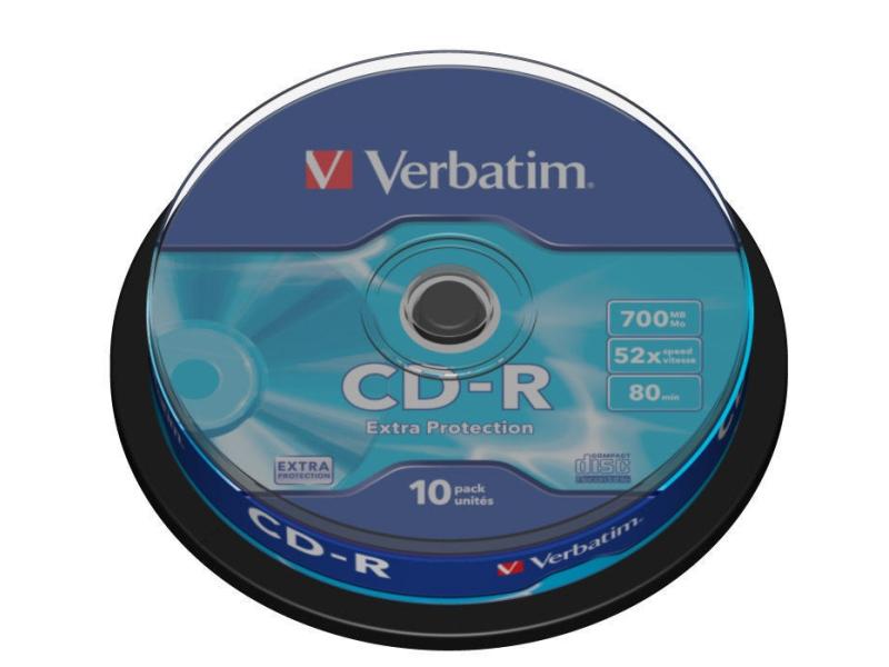 Verbatim CD-R 0.7 GB, Spindel (10 Stück) CD-Rohlinge, 10er Spindel