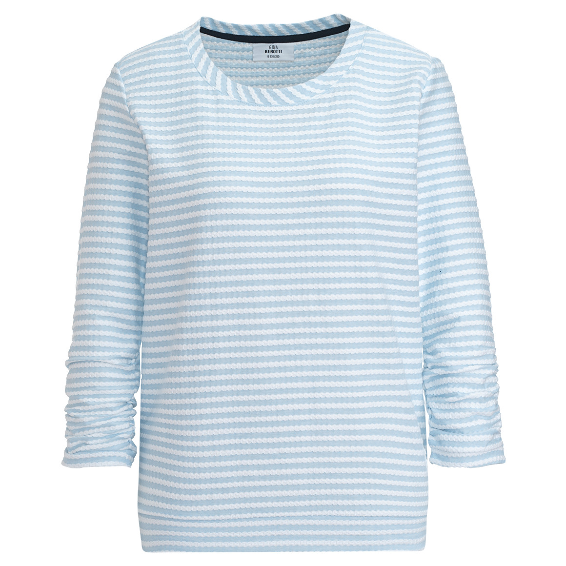 Gina Benotti Damen Shirt mit Bio-Baumwolle hellblau / weiss