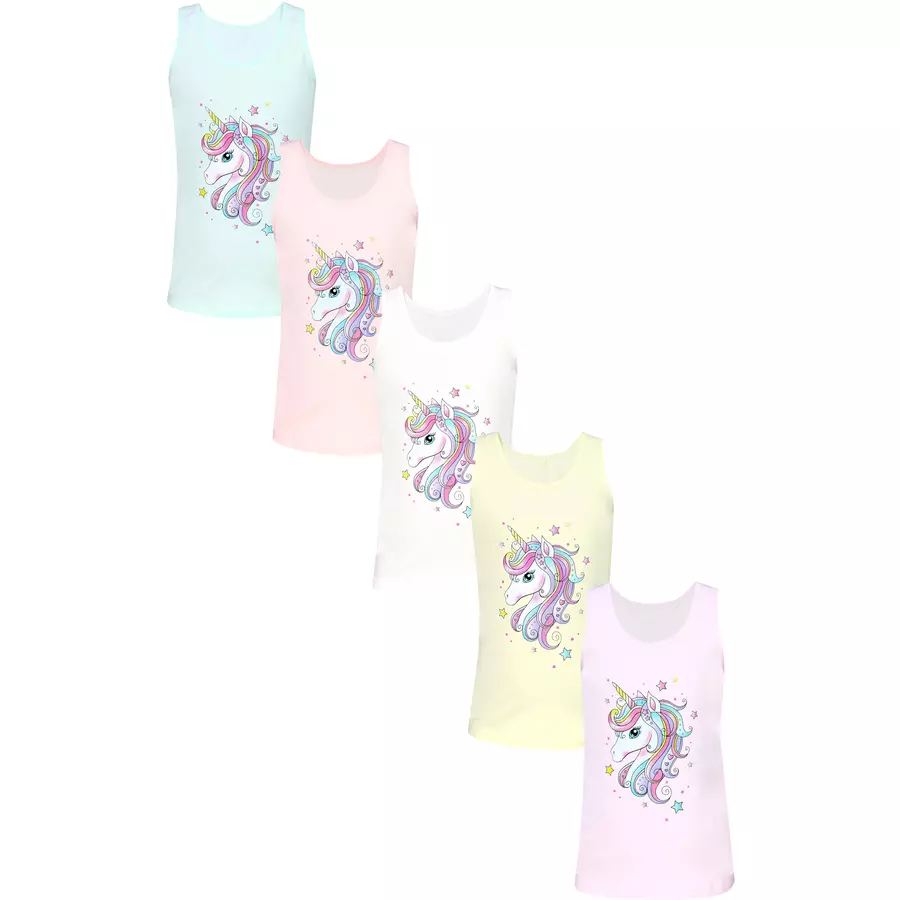 TupTam Mädchen Kinder Unterhemd 5er Pack rosagelb