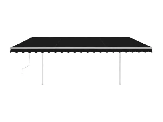Auvent automatique capteur de vent et LED 5x3 m Anthracite