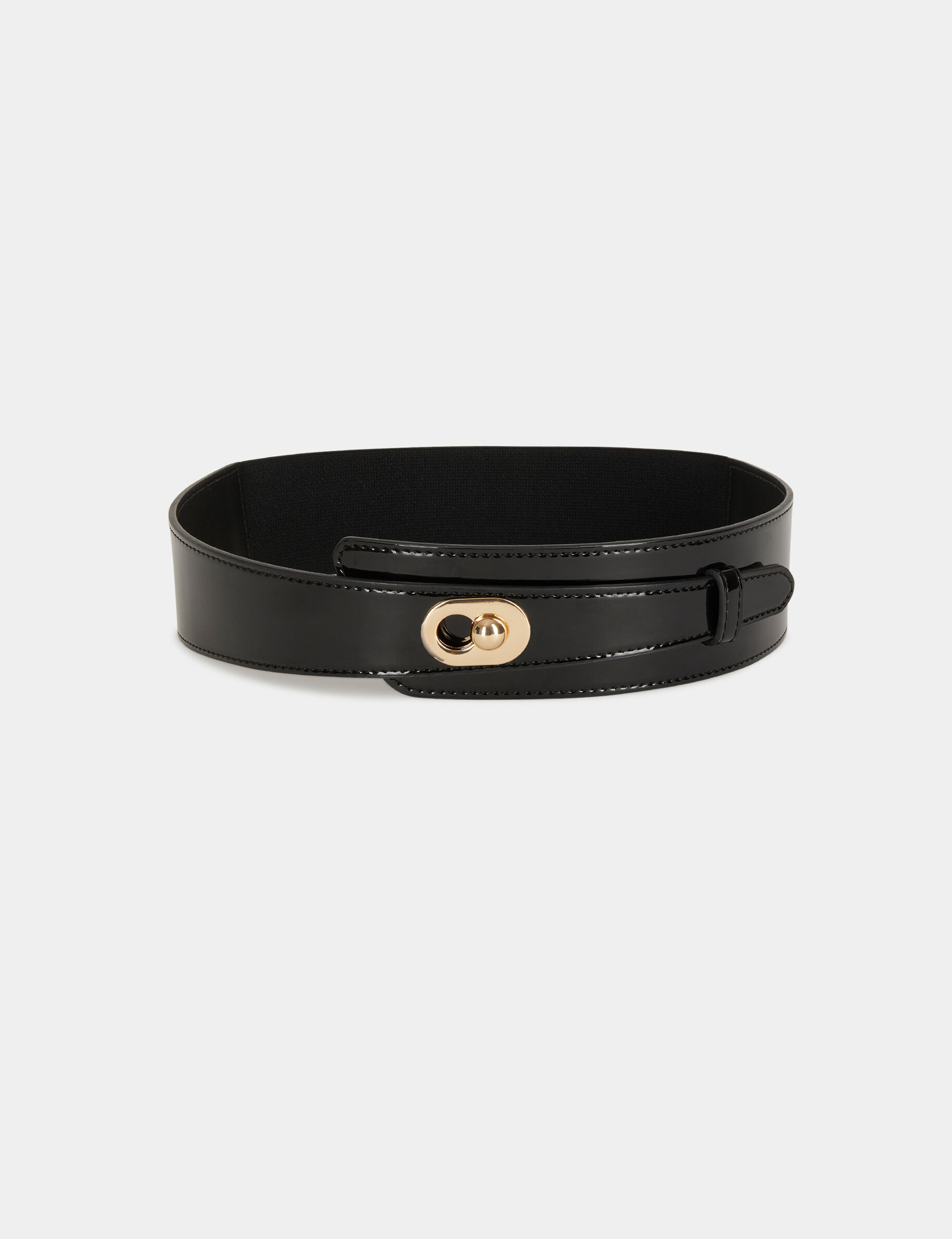Ceinture élastiquée asymétrique noir femme - noir