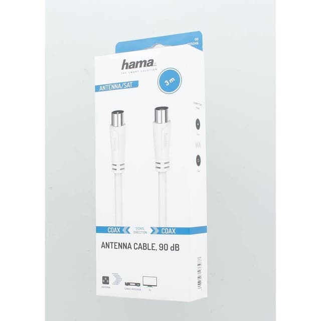 Hama 90dB antennekabel (hvid, 3 m)