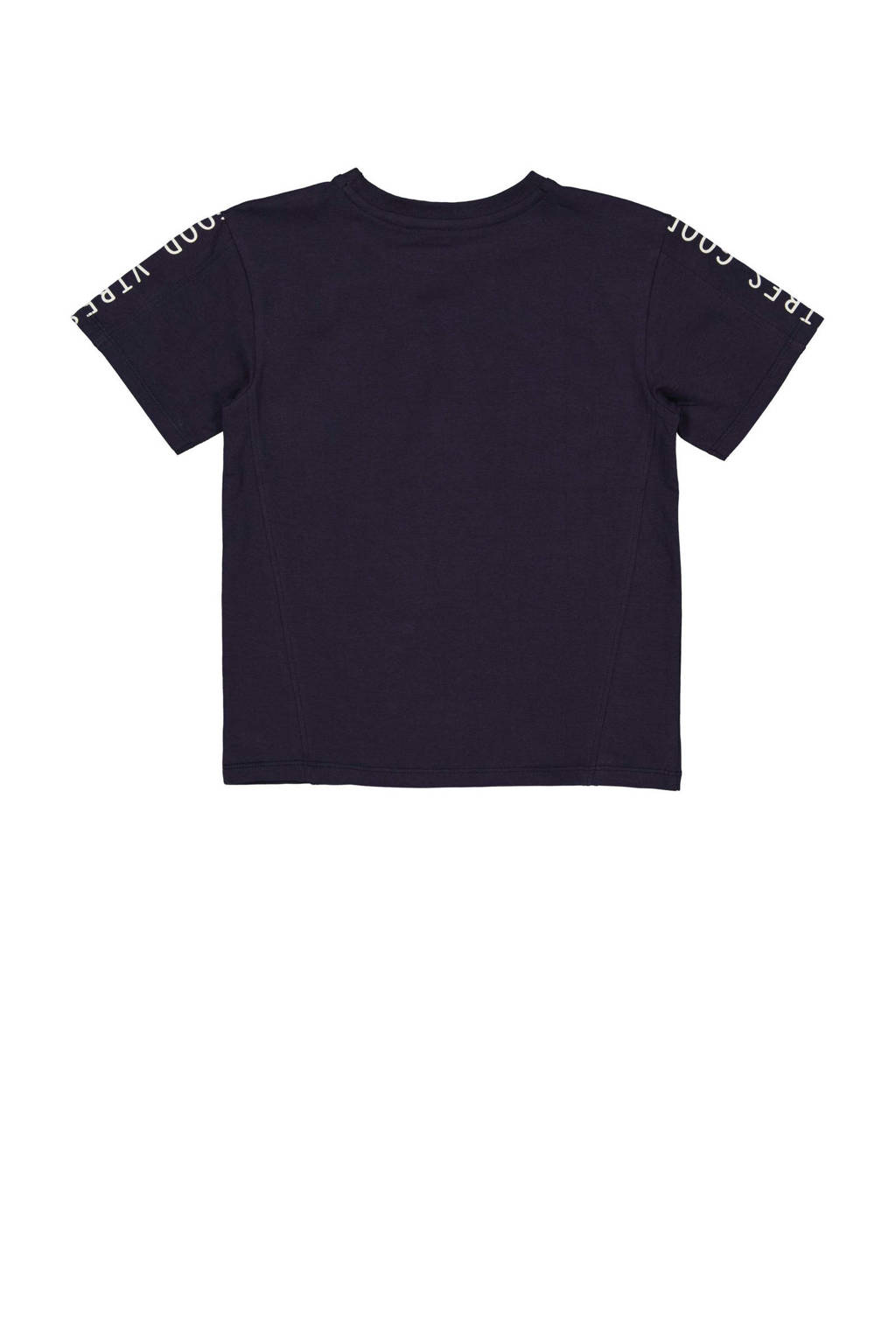 Quapi T-shirt BICKER donkerblauw/wit