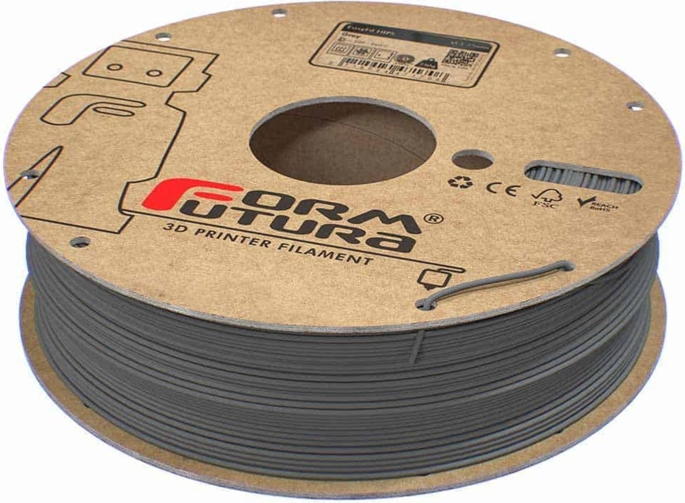 FormFutura  EasyFil™ HIPS Grey, 1,75 mm / 750 g    Polystyrol als Alternative zu PLA und ABS