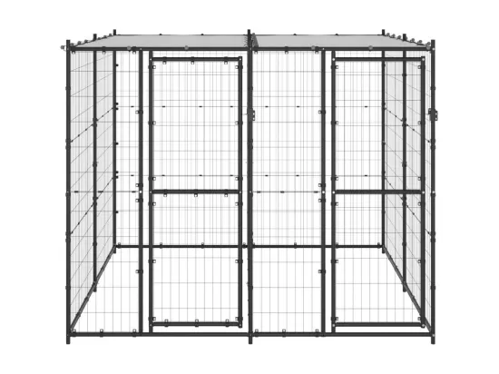 Chenil extérieur cage enclos 220 x 220 x 180 cm 02_0000401