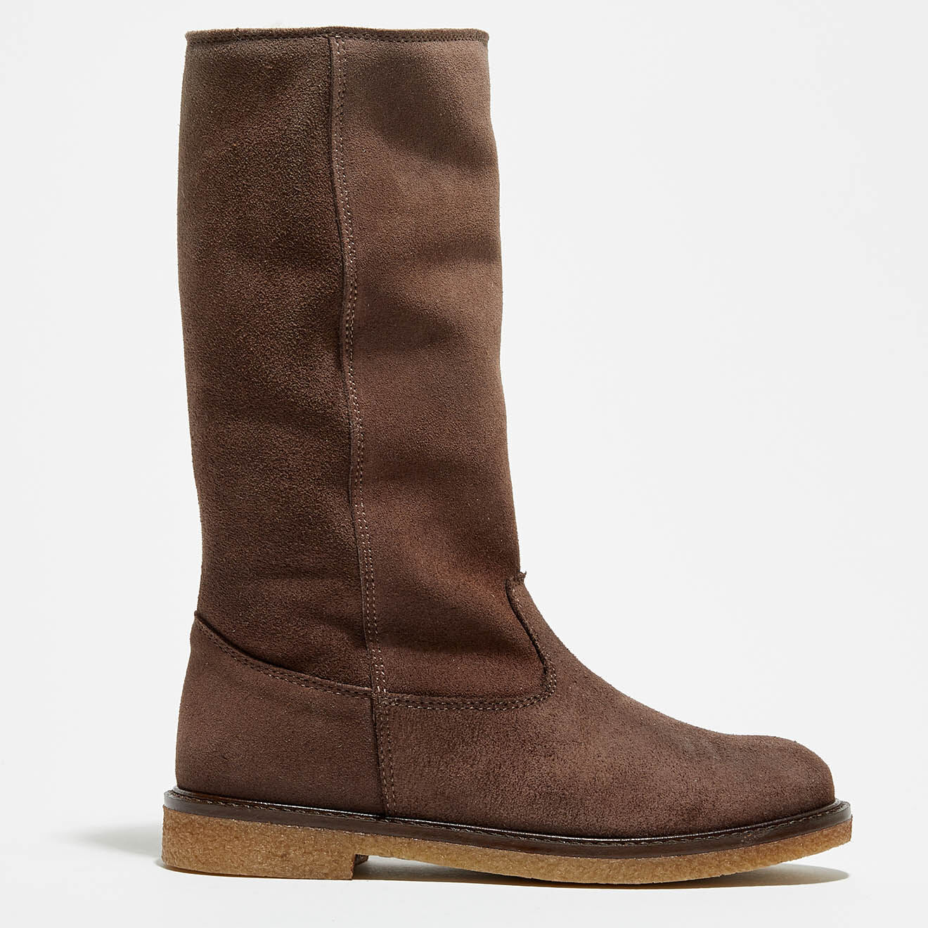Bonpoint Bottes Wild en Velours de Cuir marron