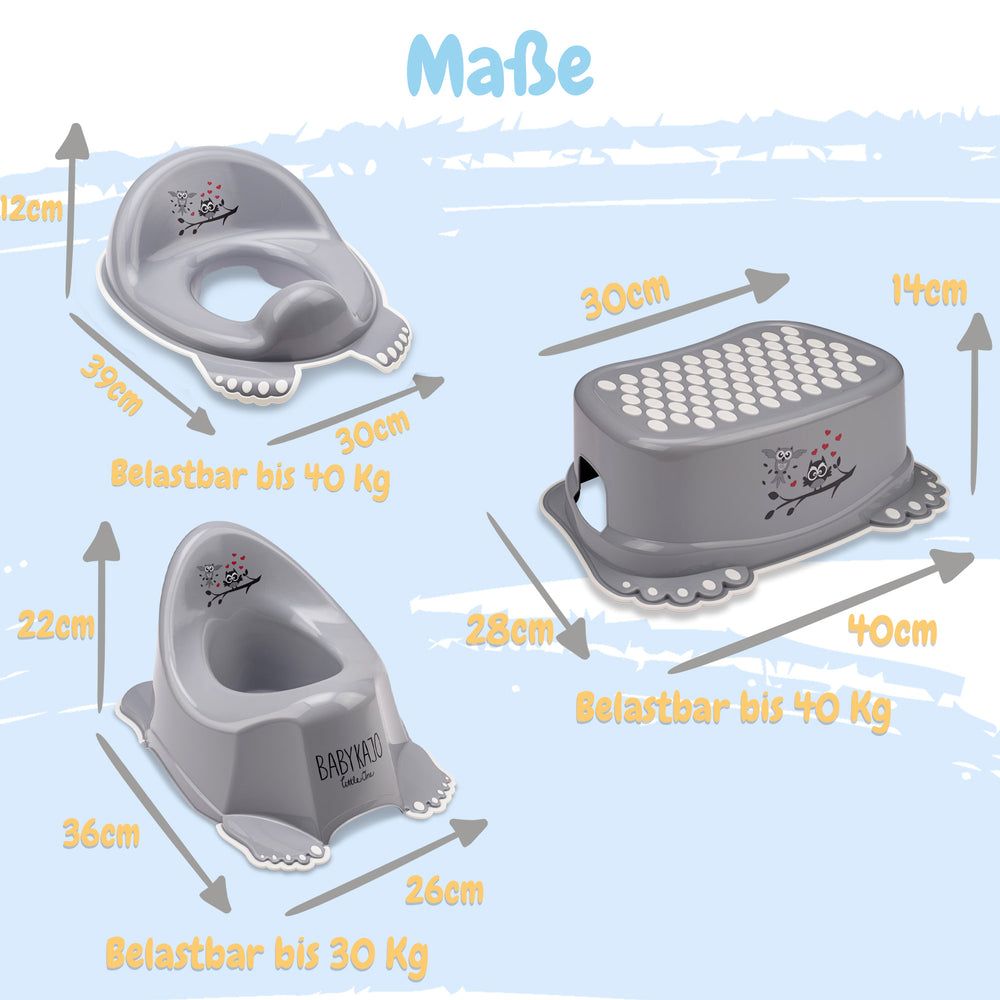 Babykajo 3 Töpfchenset - Töpfchen, Hocker & WC-Trainer