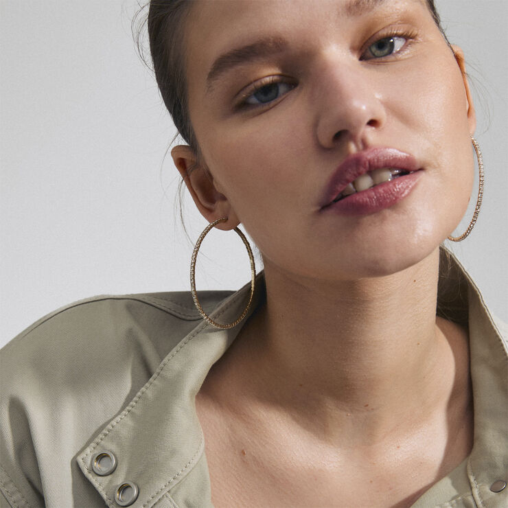 Pilgrim SIDNEY crystal hoop earrings gold-plated Guld