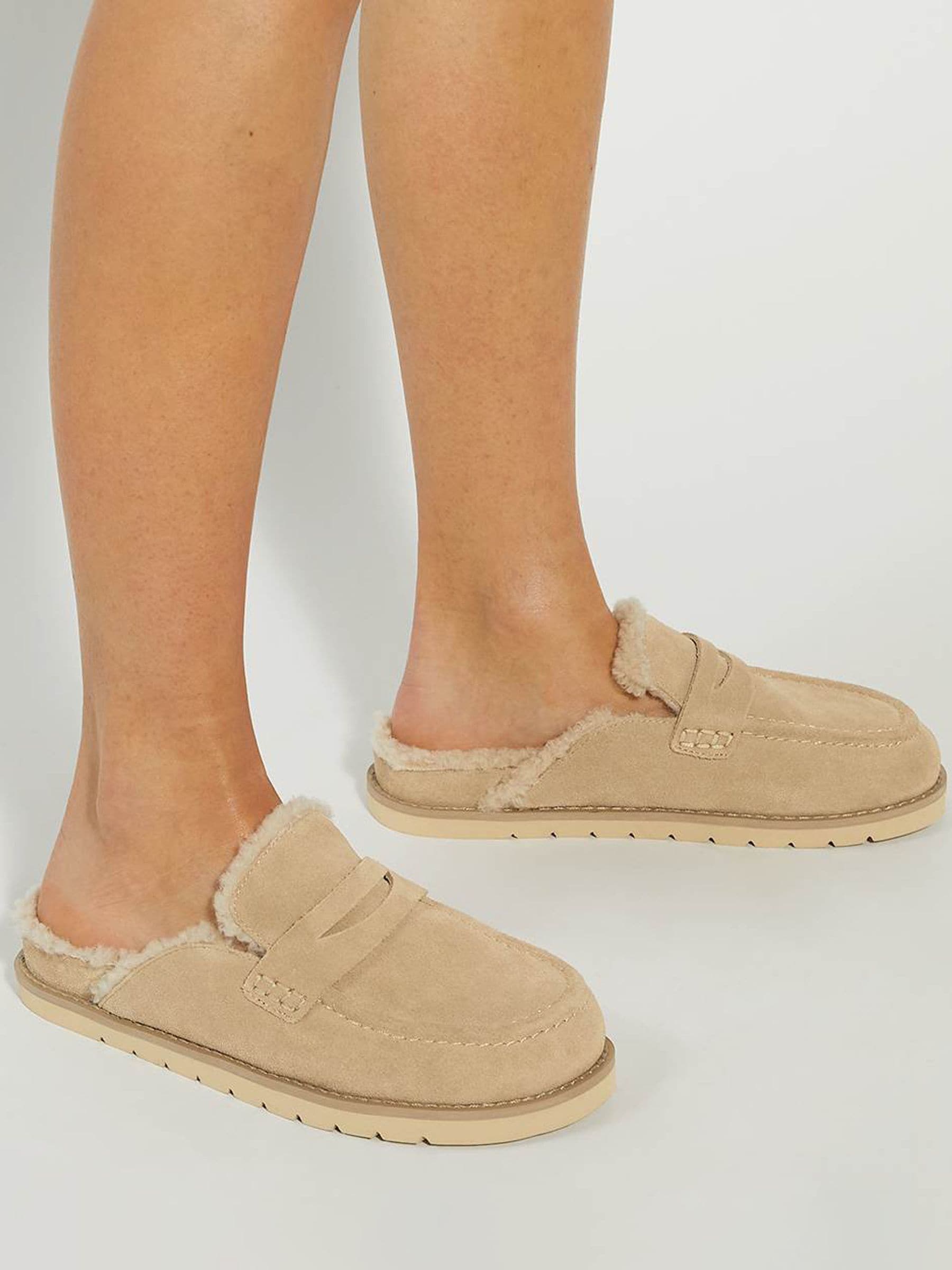 Zand - Dune London Goldy Lined Backless Loafers