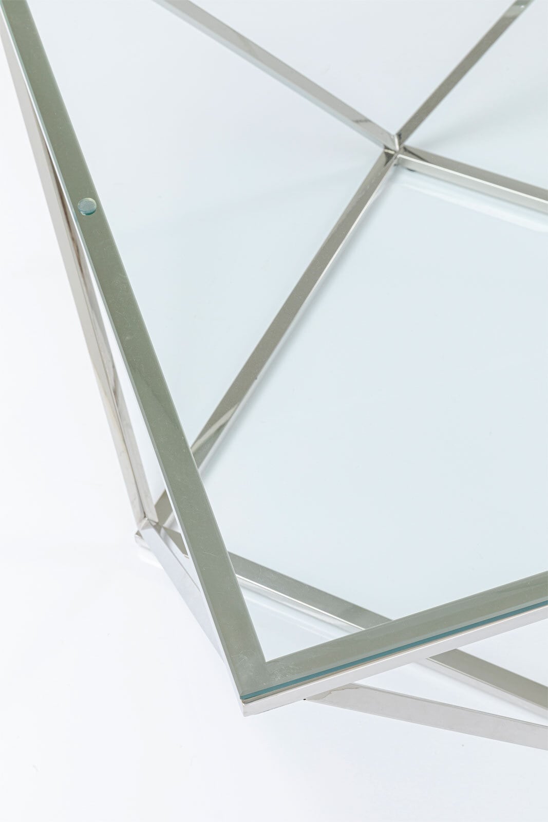 KARE DESIGN Couchtisch CRISTALLO 45 x 80 cm Edelstahl/Glas weiß