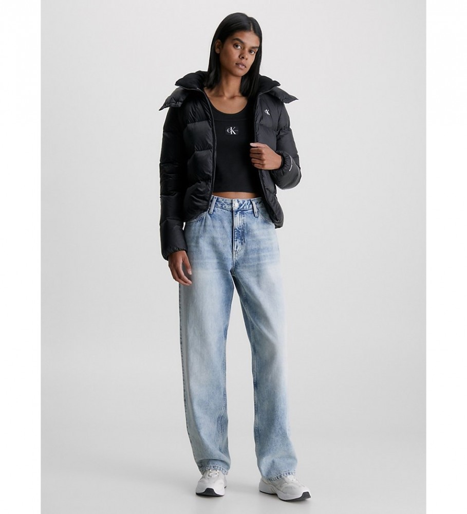 Jaqueta curta de plumas preta da Calvin Klein Jeans