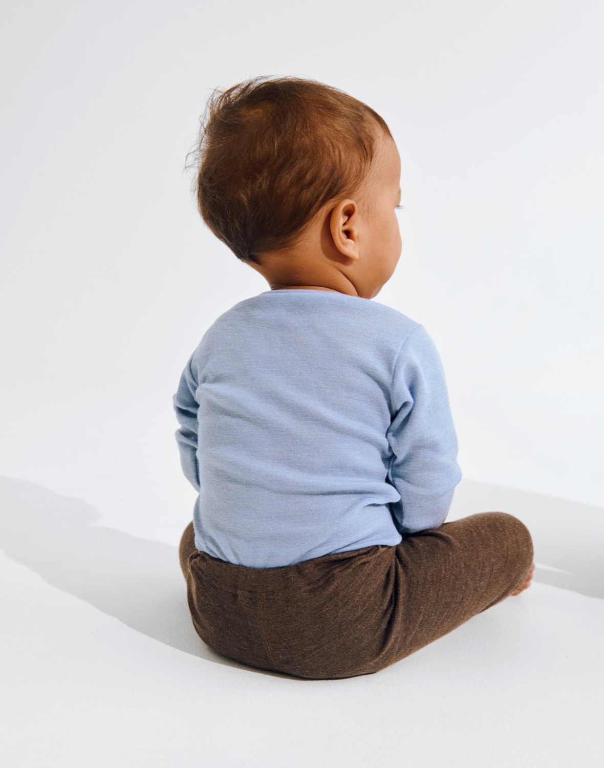 Romper met lange mouw van merinowol/zijde voor baby's -